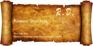 Remes Dorina névjegykártya